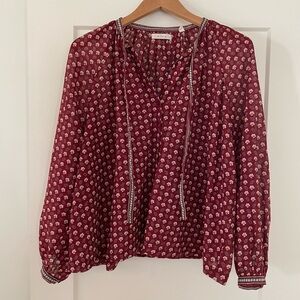 Doen paisley print cotton top, Size Medium